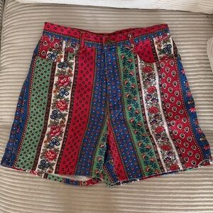 BeBop Pink and Blue Patterned Cotton Waistband Jeans